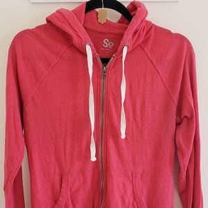 Pink Lightweight Zip Hoodie